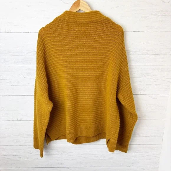 Madewell Belmont Mock Neck Sweater Golden Harvest XXL - Wool Blend Chunky Knit - Picture 5 of 10